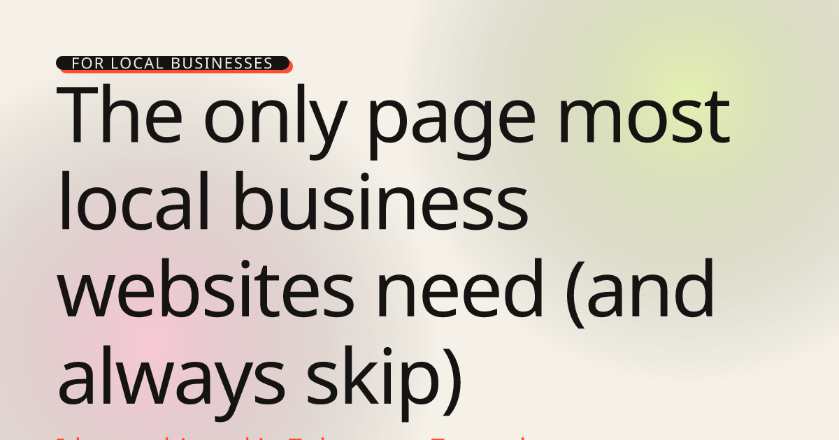 The only page most local business websites need (and always skip) YipLabs